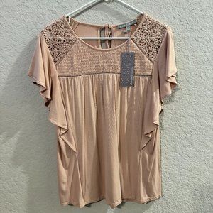 Daniel Rainn Flutter Sleeve Blouse, Size Large